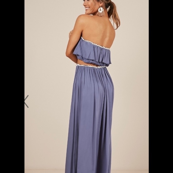Showpo blue two piece strapless maxi set - Picture 4 of 8
